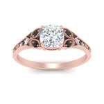 Load image into Gallery viewer, split-band-antique-cushion-cut-black-diamond-engagement-ring-in-rose-gold-FD9816CURGBLACK-NL-RG
