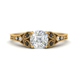 Load image into Gallery viewer, split-band-antique-cushion-cut-black-diamond-engagement-ring-in-yellow-gold-FD9816CURGBLACK-NL-YG
