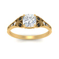 Thumbnail 74 - split-band-antique-cushion-cut-black-diamond-engagement-ring-in-yellow-gold-FD9816CURGBLACK-NL-YG