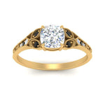 Load image into Gallery viewer, split-band-antique-cushion-cut-black-diamond-engagement-ring-in-yellow-gold-FD9816CURGBLACK-NL-YG
