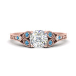 Load image into Gallery viewer, split-band-antique-cushion-cut-blue-topaz-engagement-ring-in-rose-gold-FD9816CURGICBLTO-NL-RG

