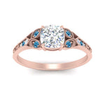 Load image into Gallery viewer, split-band-antique-cushion-cut-blue-topaz-engagement-ring-in-rose-gold-FD9816CURGICBLTO-NL-RG
