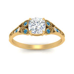 Load image into Gallery viewer, split-band-antique-cushion-cut-blue-topaz-engagement-ring-in-yellow-gold-FD9816CURGICBLTO-NL-YG
