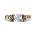 Thumbnail 13 - split-band-antique-cushion-cut-emerald-engagement-ring-in-rose-gold-FD9816CURGEMGR-NL-RG