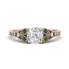 Load image into Gallery viewer, split-band-antique-cushion-cut-emerald-engagement-ring-in-rose-gold-FD9816CURGEMGR-NL-RG