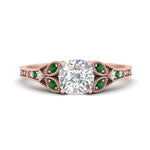 Load image into Gallery viewer, split-band-antique-cushion-cut-emerald-engagement-ring-in-rose-gold-FD9816CURGEMGR-NL-RG
