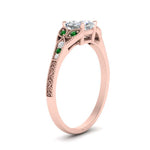 Load image into Gallery viewer, split-band-antique-cushion-cut-emerald-engagement-ring-in-rose-gold-FD9816CURGEMGR-NL-RG
