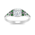 Thumbnail 41 - split-band-antique-cushion-cut-emerald-engagement-ring-in-white-gold-FD9816CURGEMGR-NL-WG