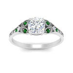Load image into Gallery viewer, split-band-antique-cushion-cut-emerald-engagement-ring-in-white-gold-FD9816CURGEMGR-NL-WG
