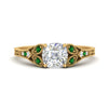 Load image into Gallery viewer, split-band-antique-cushion-cut-emerald-engagement-ring-in-yellow-gold-FD9816CURGEMGR-NL-YG