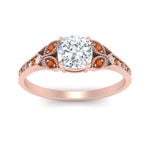 Load image into Gallery viewer, split-band-antique-cushion-cut-orange-sapphire-engagement-ring-in-rose-gold-FD9816CURGSAOR-NL-RG
