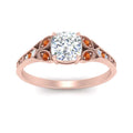Thumbnail 11 - split-band-antique-cushion-cut-orange-sapphire-engagement-ring-in-rose-gold-FD9816CURGSAOR-NL-RG