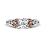 Load image into Gallery viewer, split-band-antique-cushion-cut-orange-sapphire-engagement-ring-in-white-gold-FD9816CURGSAOR-NL-WG
