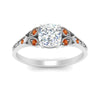 Load image into Gallery viewer, split-band-antique-cushion-cut-orange-sapphire-engagement-ring-in-white-gold-FD9816CURGSAOR-NL-WG