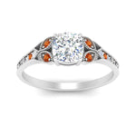 Load image into Gallery viewer, split-band-antique-cushion-cut-orange-sapphire-engagement-ring-in-white-gold-FD9816CURGSAOR-NL-WG
