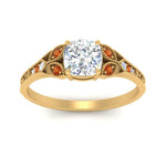 Load image into Gallery viewer, split-band-antique-cushion-cut-orange-sapphire-engagement-ring-in-yellow-gold-FD9816CURGSAOR-NL-YG
