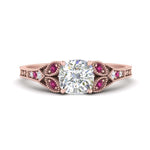 Load image into Gallery viewer, split-band-antique-cushion-cut-pink-sapphire-engagement-ring-in-rose-gold-FD9816CURGSADRPI-NL-RG

