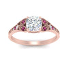 Load image into Gallery viewer, split-band-antique-cushion-cut-pink-sapphire-engagement-ring-in-rose-gold-FD9816CURGSADRPI-NL-RG