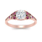 Load image into Gallery viewer, split-band-antique-cushion-cut-pink-sapphire-engagement-ring-in-rose-gold-FD9816CURGSADRPI-NL-RG
