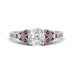 Load image into Gallery viewer, split-band-antique-cushion-cut-pink-sapphire-engagement-ring-in-white-gold-FD9816CURGSADRPI-NL-WG
