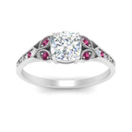 Load image into Gallery viewer, split-band-antique-cushion-cut-pink-sapphire-engagement-ring-in-white-gold-FD9816CURGSADRPI-NL-WG
