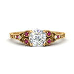 Load image into Gallery viewer, split-band-antique-cushion-cut-pink-sapphire-engagement-ring-in-yellow-gold-FD9816CURGSADRPI-NL-YG

