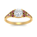 Thumbnail 62 - split-band-antique-cushion-cut-pink-sapphire-engagement-ring-in-yellow-gold-FD9816CURGSADRPI-NL-YG