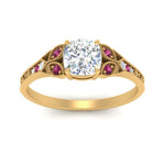 Load image into Gallery viewer, split-band-antique-cushion-cut-pink-sapphire-engagement-ring-in-yellow-gold-FD9816CURGSADRPI-NL-YG
