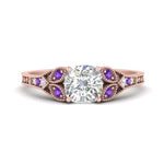 Load image into Gallery viewer, split-band-antique-cushion-cut-purple-topaz-engagement-ring-in-rose-gold-FD9816CURGVITO-NL-RG
