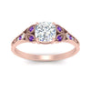 Load image into Gallery viewer, split-band-antique-cushion-cut-purple-topaz-engagement-ring-in-rose-gold-FD9816CURGVITO-NL-RG