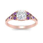 Load image into Gallery viewer, split-band-antique-cushion-cut-purple-topaz-engagement-ring-in-rose-gold-FD9816CURGVITO-NL-RG
