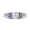 Load image into Gallery viewer, split-band-antique-cushion-cut-purple-topaz-engagement-ring-in-white-gold-FD9816CURGVITO-NL-WG