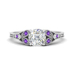 Load image into Gallery viewer, split-band-antique-cushion-cut-purple-topaz-engagement-ring-in-white-gold-FD9816CURGVITO-NL-WG
