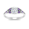 Load image into Gallery viewer, split-band-antique-cushion-cut-purple-topaz-engagement-ring-in-white-gold-FD9816CURGVITO-NL-WG