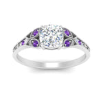 Load image into Gallery viewer, split-band-antique-cushion-cut-purple-topaz-engagement-ring-in-white-gold-FD9816CURGVITO-NL-WG
