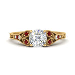 Load image into Gallery viewer, split-band-antique-cushion-cut-ruby-engagement-ring-in-yellow-gold-FD9816CURGRUDR-NL-YG
