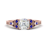 Load image into Gallery viewer, split-band-antique-cushion-cut-sapphire-engagement-ring-in-rose-gold-FD9816CURGSABL-NL-RG
