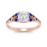Load image into Gallery viewer, split-band-antique-cushion-cut-sapphire-engagement-ring-in-rose-gold-FD9816CURGSABL-NL-RG
