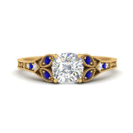 Load image into Gallery viewer, split-band-antique-cushion-cut-sapphire-engagement-ring-in-yellow-gold-FD9816CURGSABL-NL-YG

