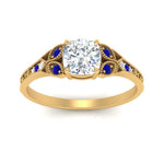 Load image into Gallery viewer, split-band-antique-cushion-cut-sapphire-engagement-ring-in-yellow-gold-FD9816CURGSABL-NL-YG
