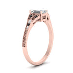 Load image into Gallery viewer, split-band-antique-emerald-cut-black-diamond-engagement-ring-in-rose-gold-FD9816EMRGBLACK-NL-RG
