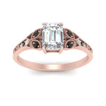 Load image into Gallery viewer, split-band-antique-emerald-cut-black-diamond-engagement-ring-in-rose-gold-FD9816EMRGBLACK-NL-RG
