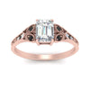 Load image into Gallery viewer, split-band-antique-emerald-cut-black-diamond-engagement-ring-in-rose-gold-FD9816EMRGBLACK-NL-RG