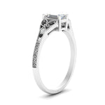 Load image into Gallery viewer, split-band-antique-emerald-cut-black-diamond-engagement-ring-in-white-gold-FD9816EMRGBLACK-NL-WG
