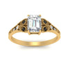Load image into Gallery viewer, split-band-antique-emerald-cut-black-diamond-engagement-ring-in-yellow-gold-FD9816EMRGBLACK-NL-YG