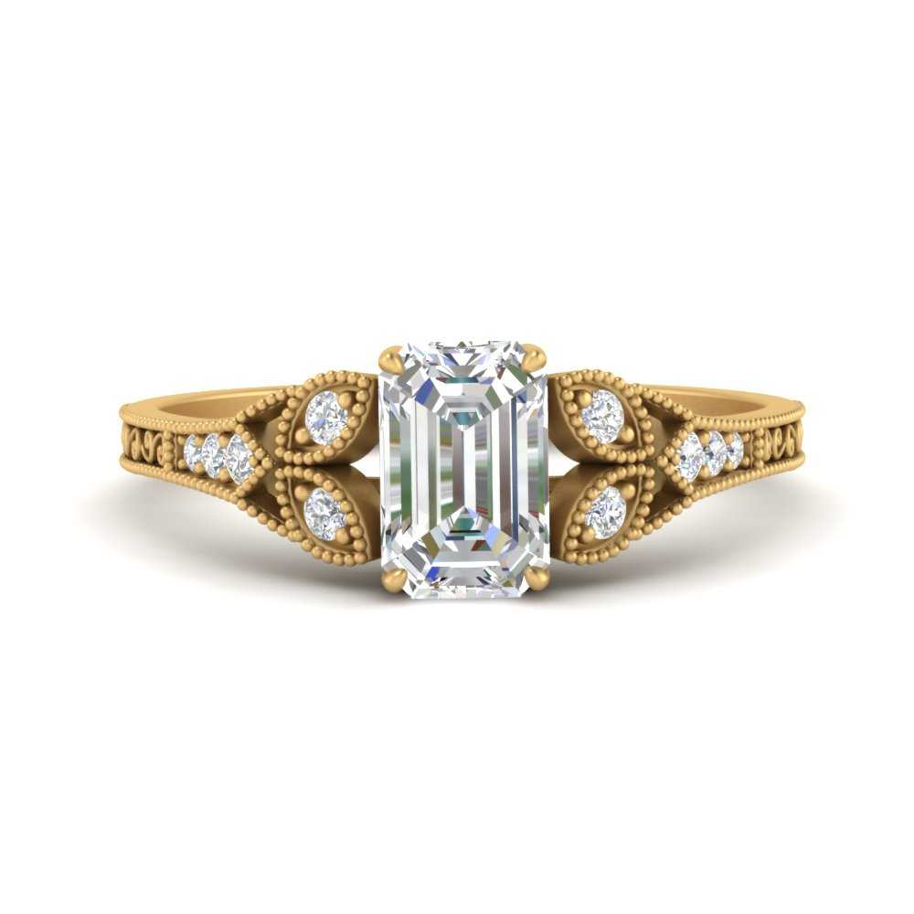 Split Shank Emerald Cut Engagement Ring