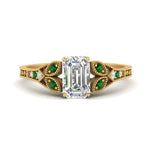Load image into Gallery viewer, split-band-antique-emerald-cut-emerald-engagement-ring-in-yellow-gold-FD9816EMRGEMGR-NL-YG
