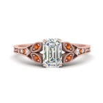 Load image into Gallery viewer, split-band-antique-emerald-cut-orange-sapphire-engagement-ring-in-rose-gold-FD9816EMRGSAOR-NL-RG

