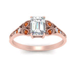 Load image into Gallery viewer, split-band-antique-emerald-cut-orange-sapphire-engagement-ring-in-rose-gold-FD9816EMRGSAOR-NL-RG
