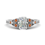 Load image into Gallery viewer, split-band-antique-emerald-cut-orange-sapphire-engagement-ring-in-white-gold-FD9816EMRGSAOR-NL-WG
